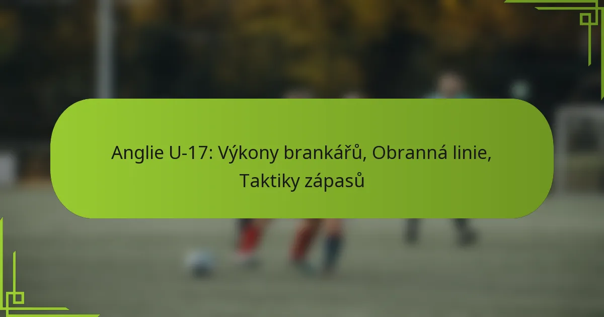 Anglie U-17: Výkony brankářů, Obranná linie, Taktiky zápasů
