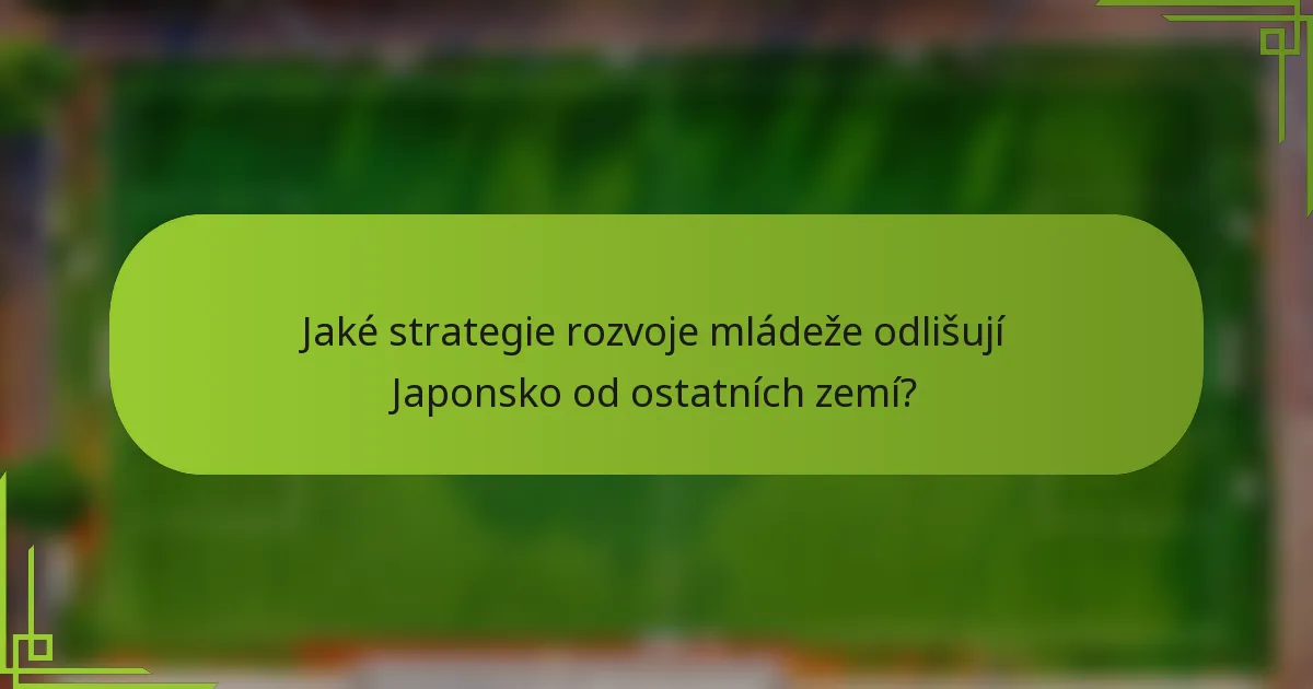 Jaké strategie rozvoje mládeže odlišují Japonsko od ostatních zemí?